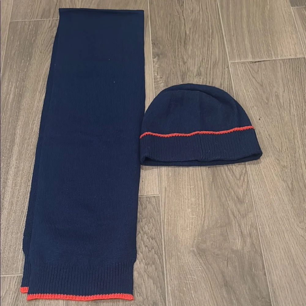 CrewCuts Boys Blue and Orange Scarf and Hat L/XL